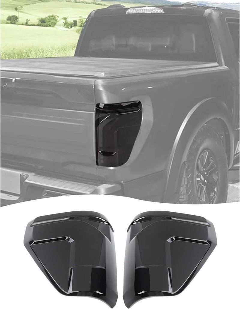 Hoolcar Tail Light Lamp Cover Guard Trim Compatible with Ford F150/Raptpr 2024-2025 (Smoked Black) - Image 1